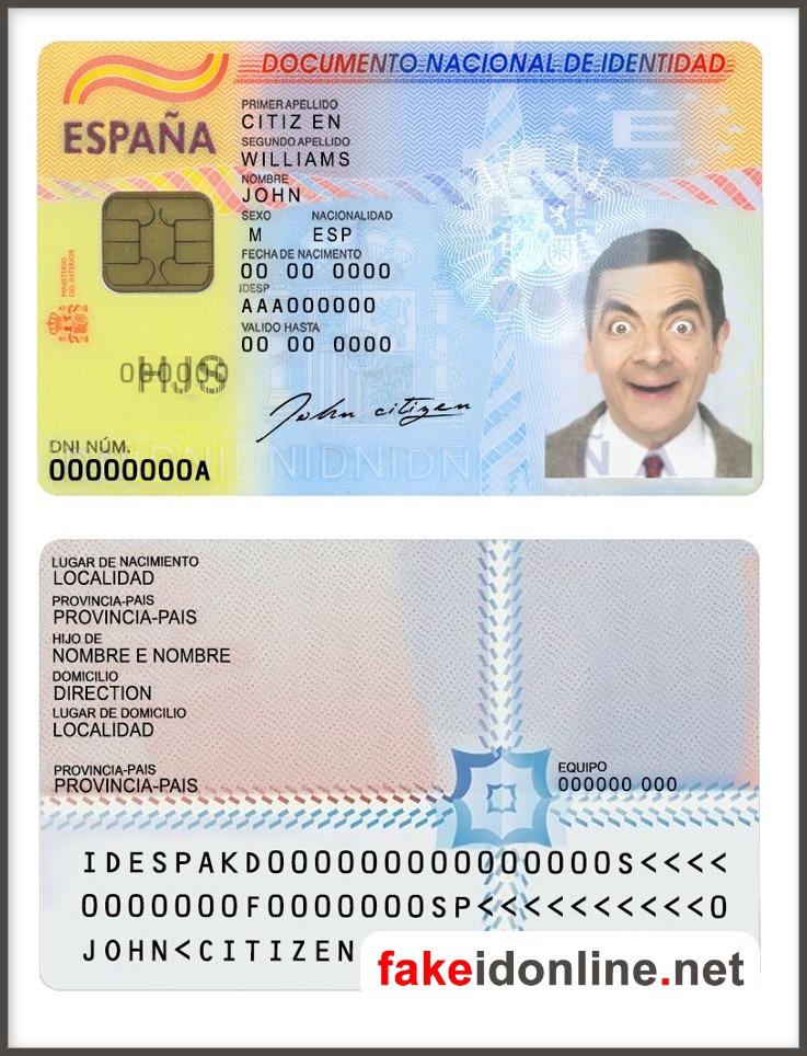 Spain ID Card Template PSD V1